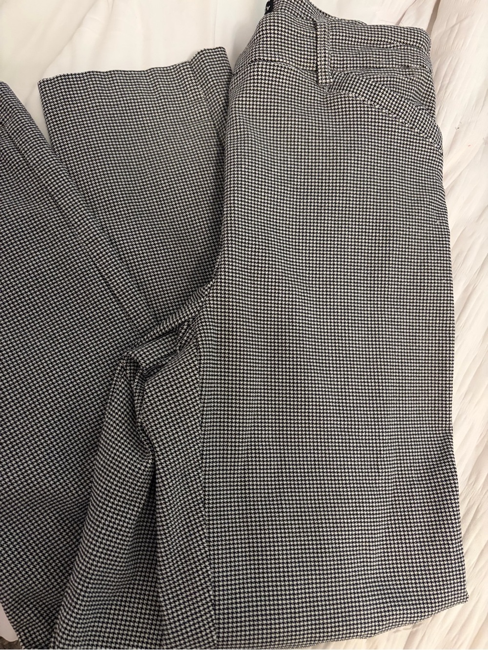Hilary Radley Black and White Houndstooth Trousers